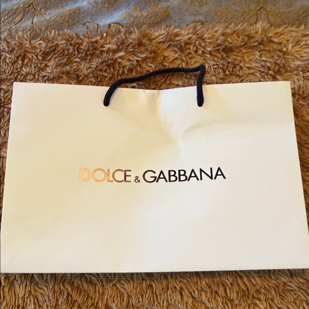 Dolce & Gabbana Cream Shopping Tote with Black Rope Handles